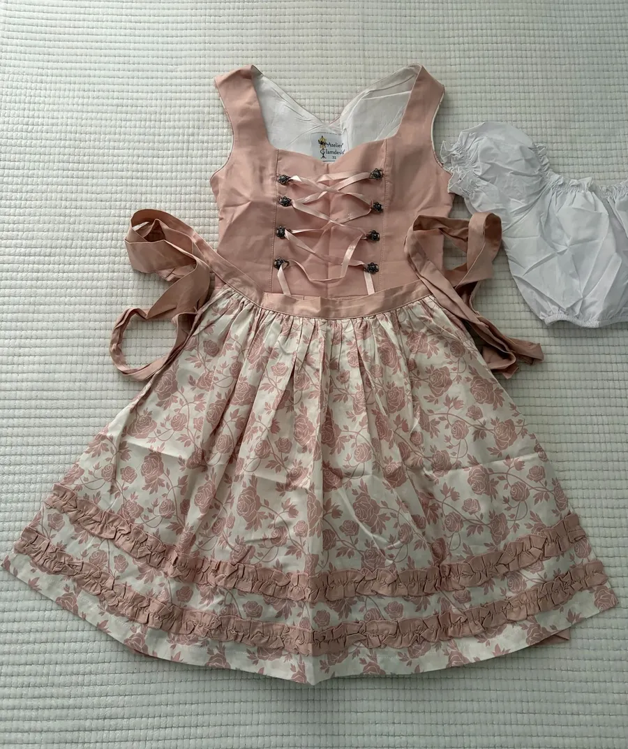 Trachten Dress/Folk Dress/German Dress/Oktoberfest Women’s Clothing Blush Pink Size 32
