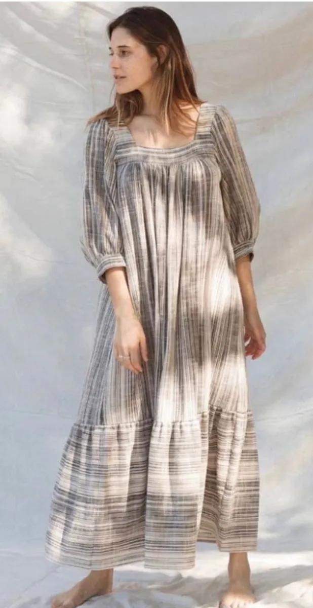 Christy Dawn Bianca Dress in Washed Noir Stripe M