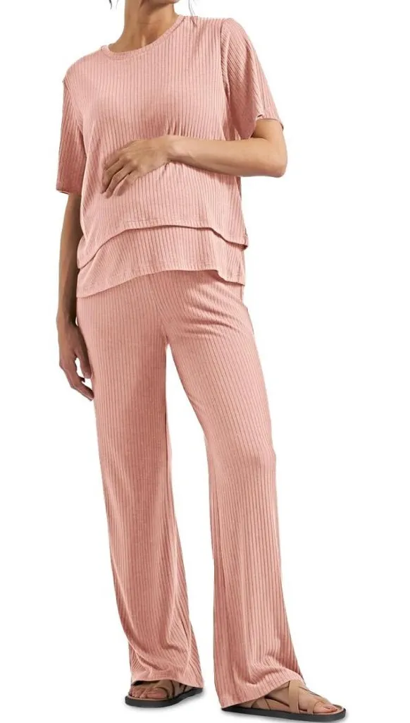 Tankaneo Womens Postpartum Maternity Pajamas 2 Piece Set