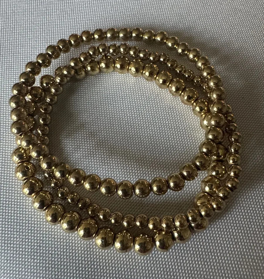 Gold Beaded Stretch Bracelet