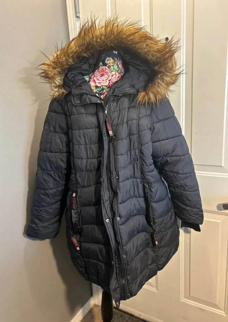 Canada Weather Gear Women's 2X Black Winter Jacket Coat Puffer Heavyweight 2XL Size XXL