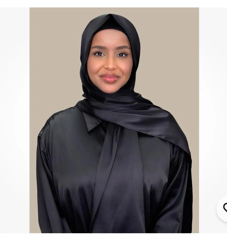 Premium Black Satin Rectangle Womens Hijab Scarf