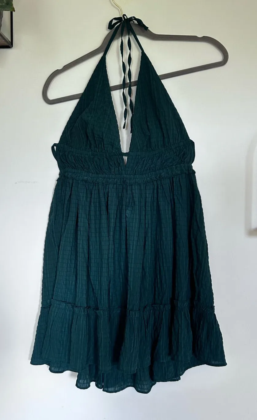 NWT Berlook Green Halter Tie Swimsuit Coverup Top Size Medium