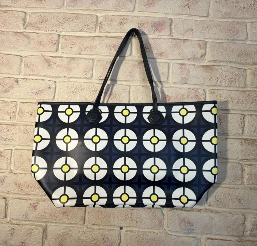 Jonathan Adler Geometric Print Large Shoulder Tote Bag Black