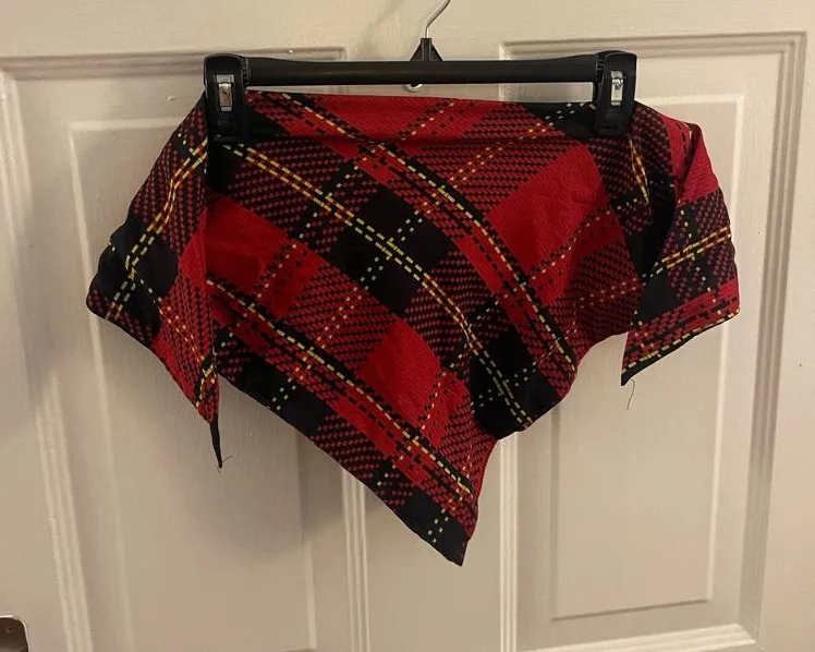Red & Black Plaid Bandana Scarf/Wrap