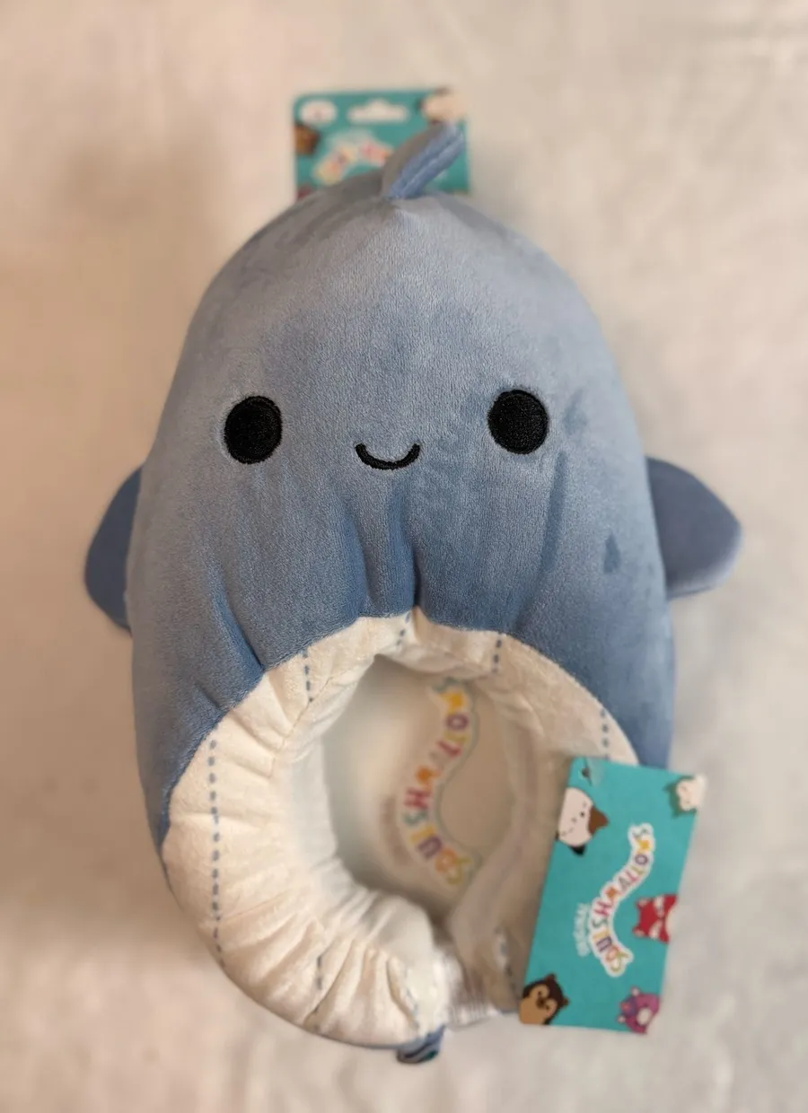 Squishmallows Samir The Whale Plush Slippers Size 6