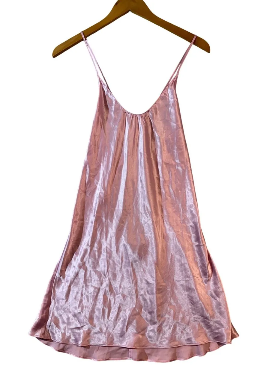 Vintage Victoria's Secret Slip Dress Nightie Pastel Pink Satin Coquette Lingerie