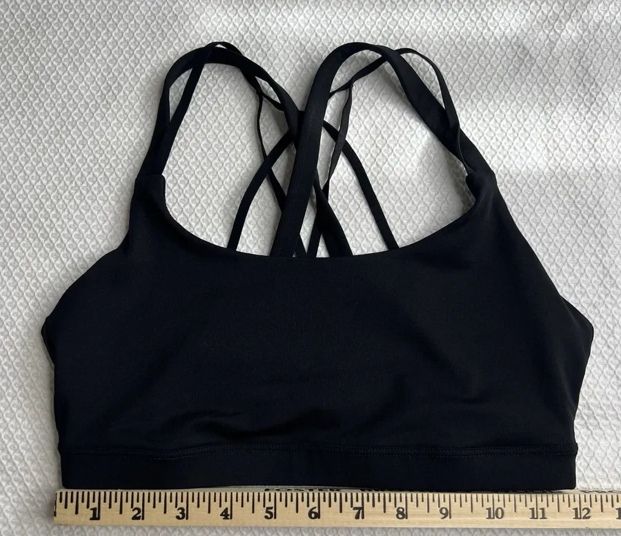 Fabletics Black Strappy Sports Bra Not Padded Unknown Size See Measurements