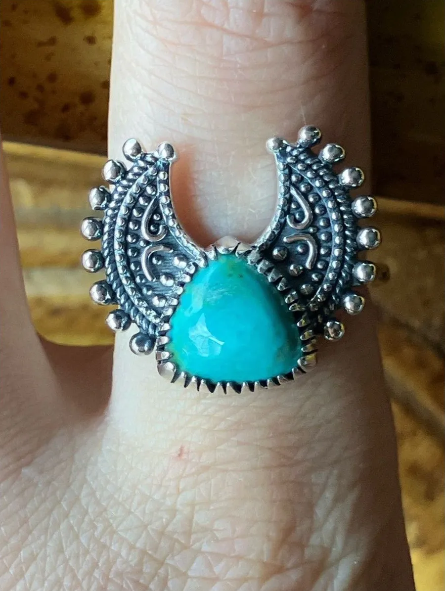 Royston Turquoise Sterling Silver Ring Size 9
