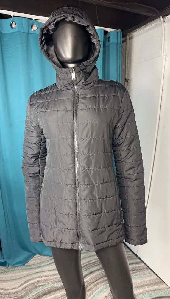 NY&C New York and Company Black Puffer Jacket Women's Quilted Lightweight S Black
