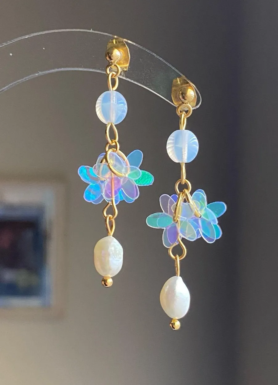 Handmade fairy cute unique style dangle earrings🩵
