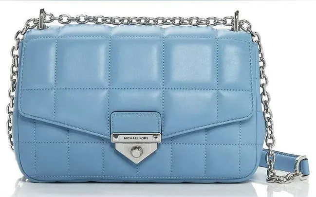 NWT Michael Kors SoHo Large Quilted Leather Shoulder Bag Chambray
