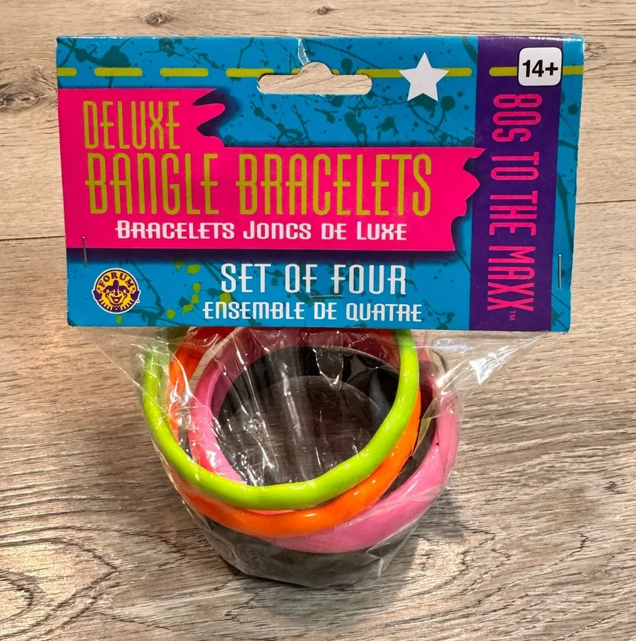 NWT 80s To The Maxx Deluxe Bangle Bracelets Set of Four Neon Color