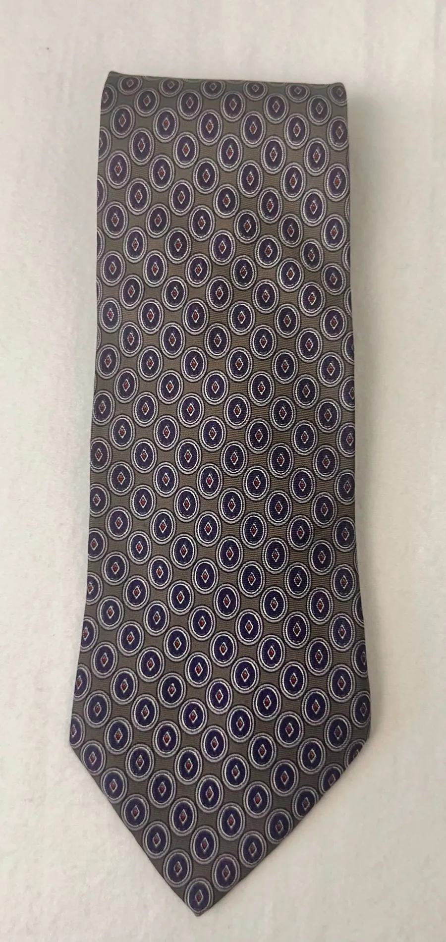 Isaco Vintage Tie Men's Handmade Necktie Office Party Geometrics Grey Multicolor Gray