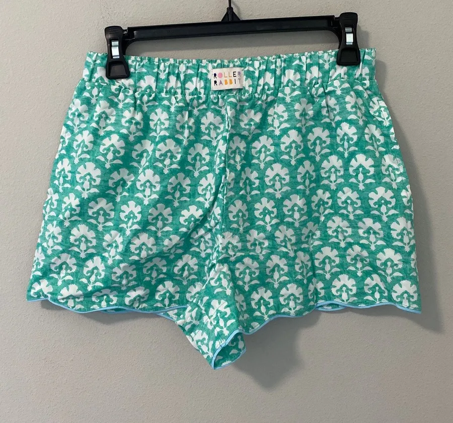 New Roller Rabbit x Target Pajama Shorts Green Print Women's Size Small