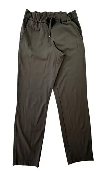Lululemon On the Fly Pant 7/8 Luxtreme Black Drawstring Trousers LW5BPNS Size 4