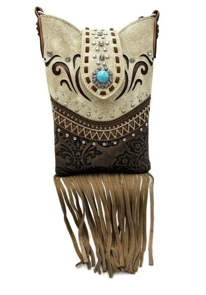 Western Crossbody Messenger Pouch Brown