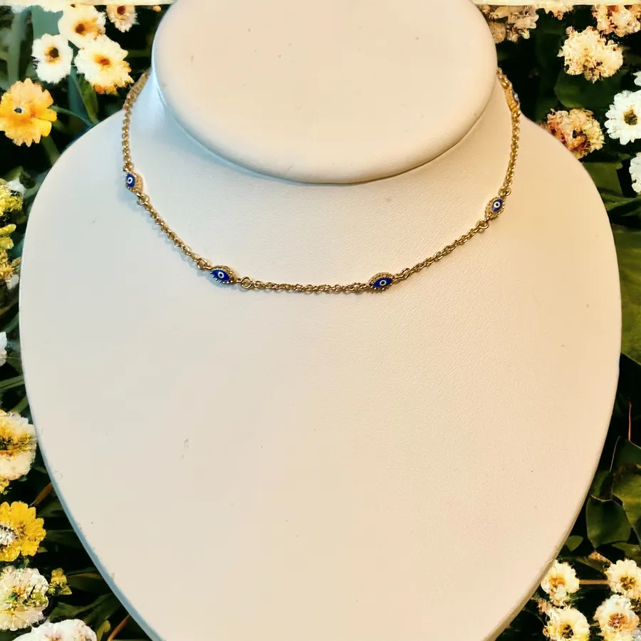 Evil Eye Chain Necklace Gold