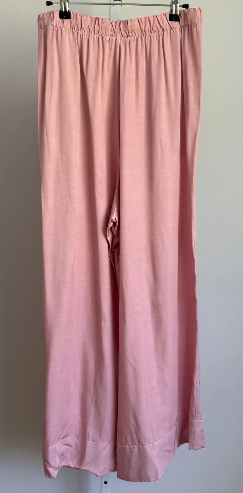 Stateside Wide Leg Lounge Pants Elastic Waist Pockets Pink Size M