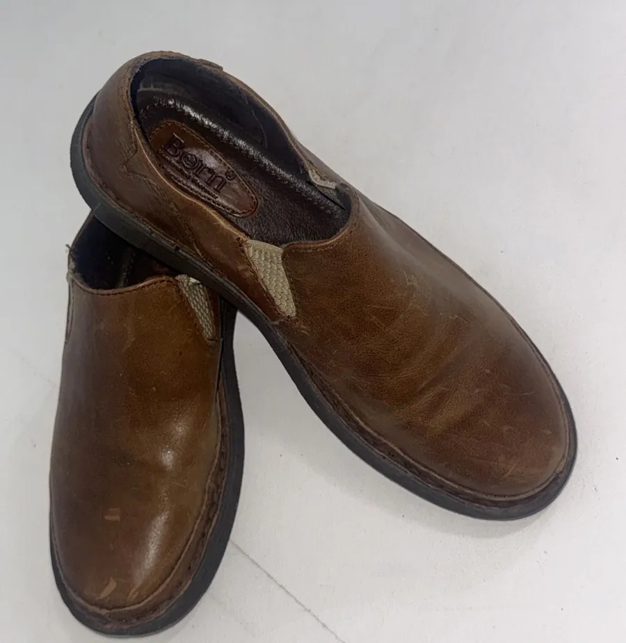 Born Kent Loafers Brown Leather Slip on Casual Gorpcore Unisex Work Shoes Sz 38 Size 7