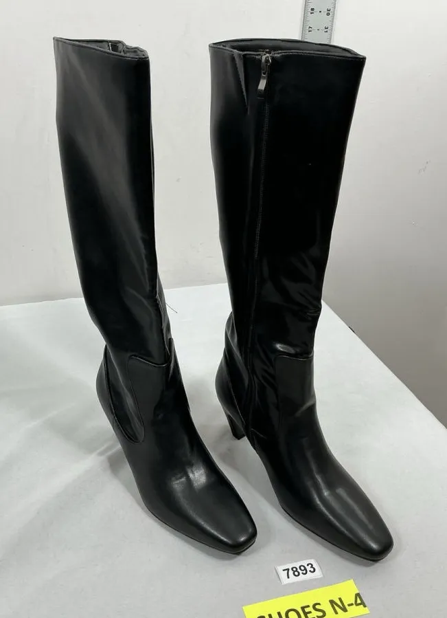 Womans Excellent Condition Knee High Fashion Dress Boots Size 9.5 Black