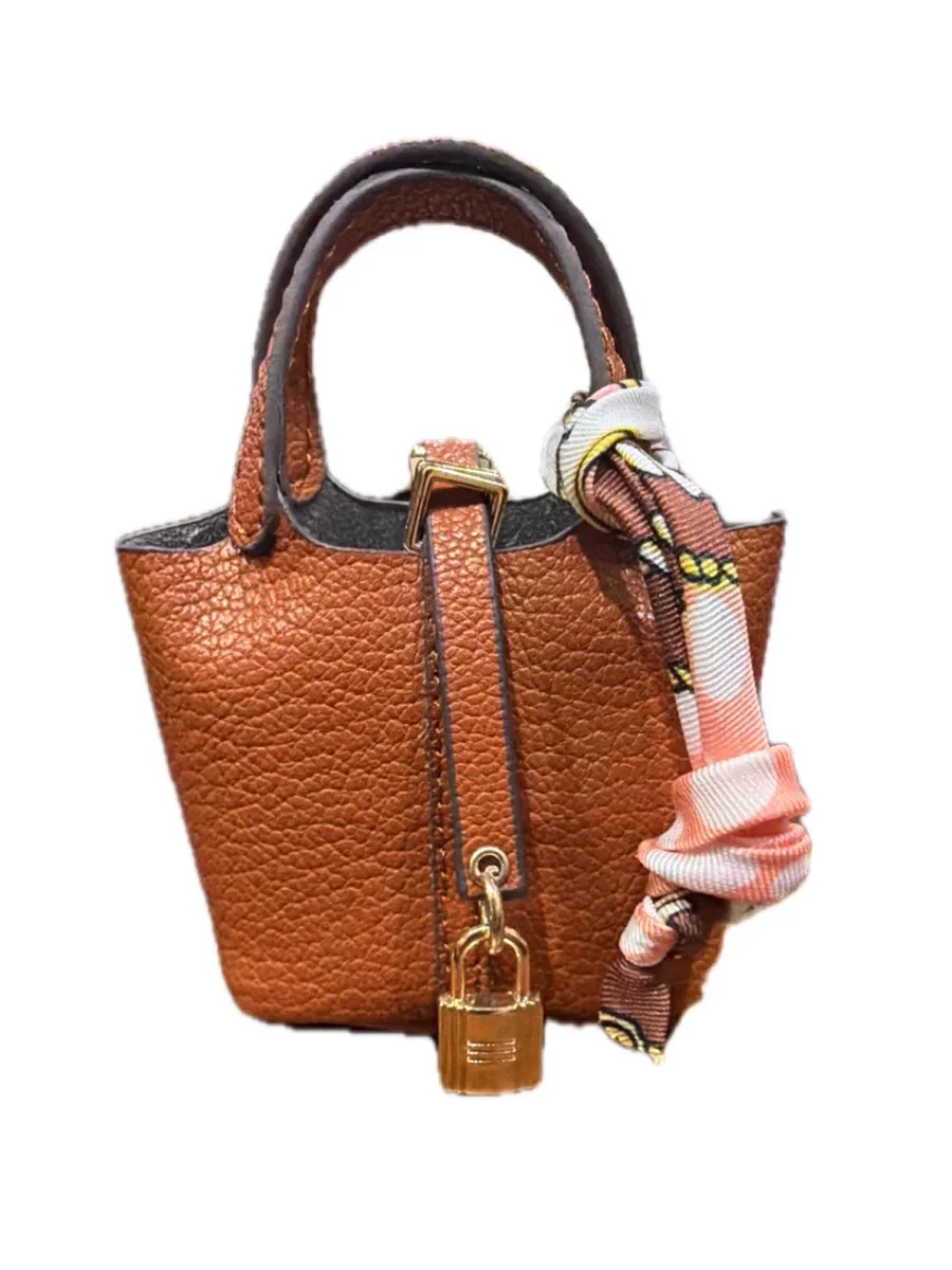 NWOT Mini Bucket Picotin Lock Style Purse/Keychain