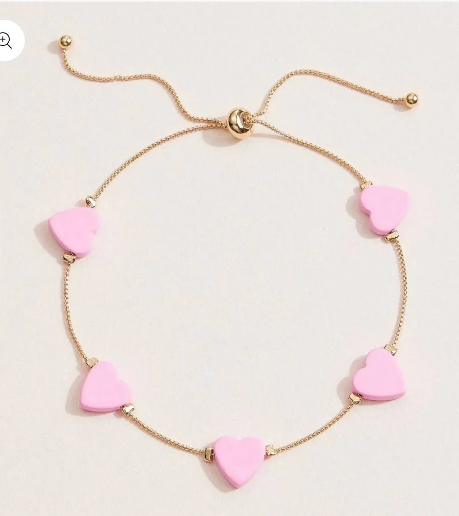 Gold Adjustable Heart Charm Bracelet – Minimalist chain Bracelet