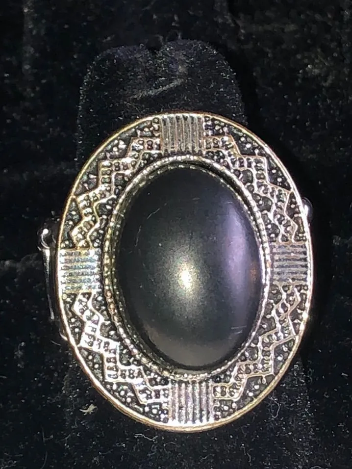 Black Oval Statement Ring