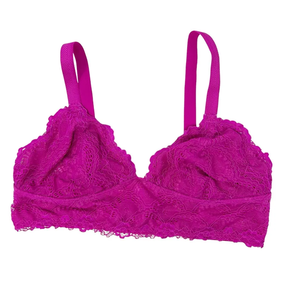 Intimately Free People Womens Magenta Pink Lace Boho Romantic Bralette Size S