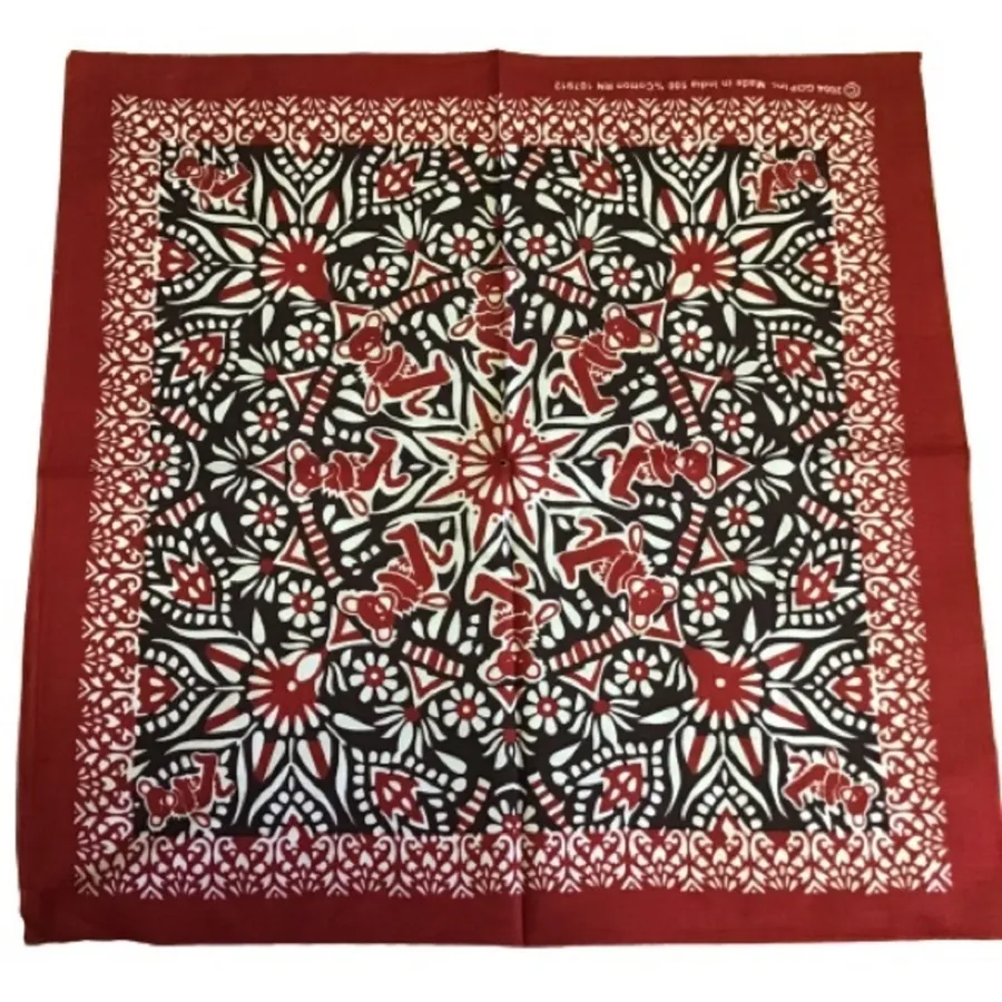 Red floral dancing bears NWT bandana