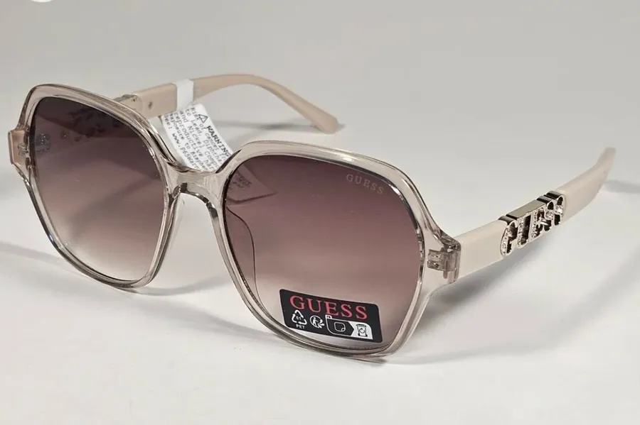 Guess GO00091 45F Butterfly Sunglasses Nude Frame Brown Gradient Lens 57mm NWT