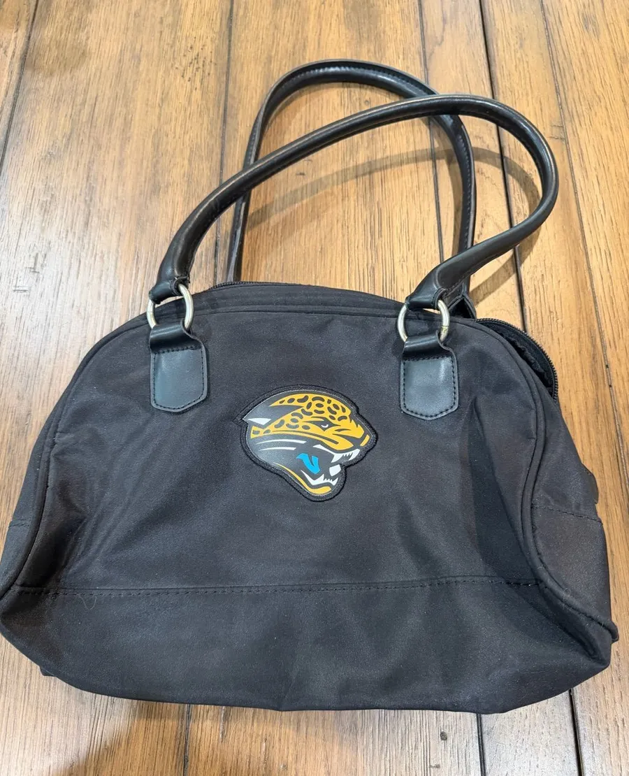 Black Women's Shoulder Bag with Jaguar Patch NFL