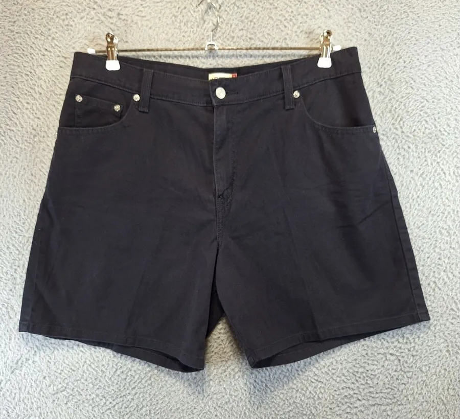 Levi's Jean Shorts Women's 16 (Fits 35) Black Denim Classic 5-Pocket Stretch
