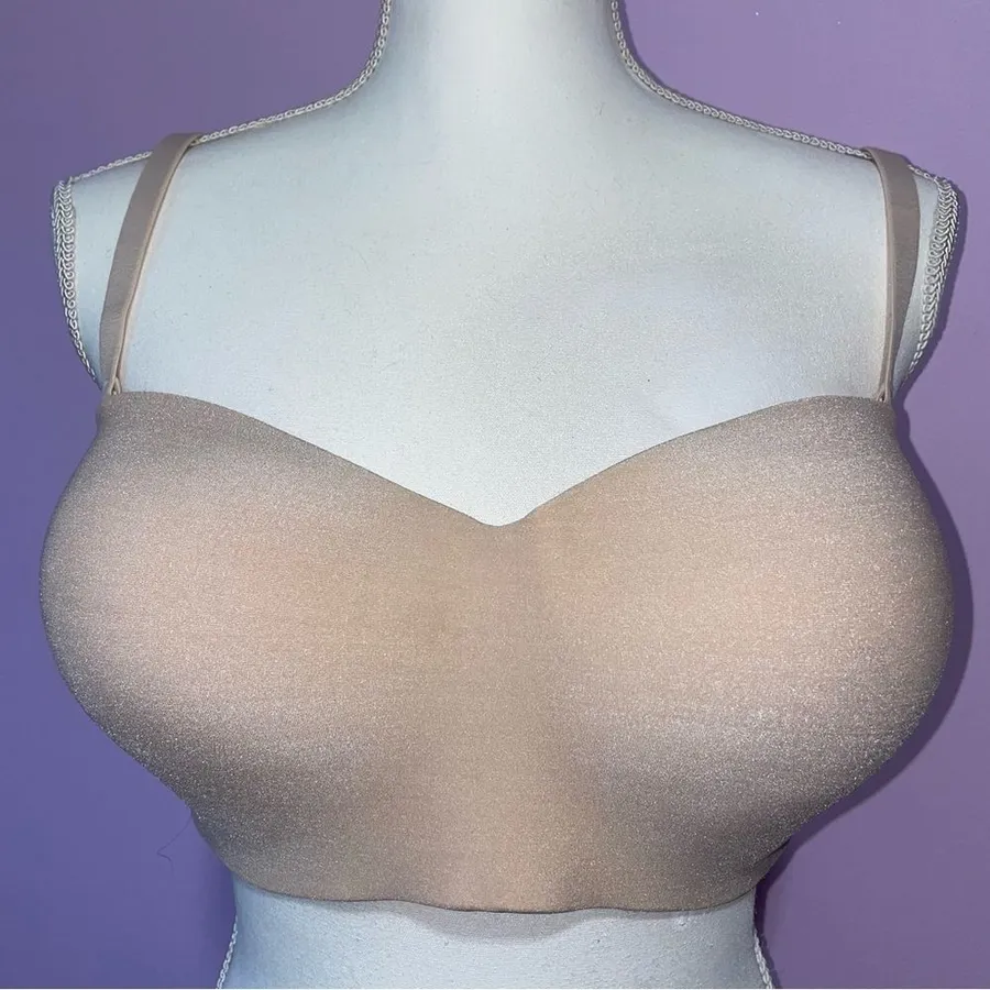 Victoria's Secret PINK Nude Multi-Way Lightly Lined Bra Size L DD Wireless