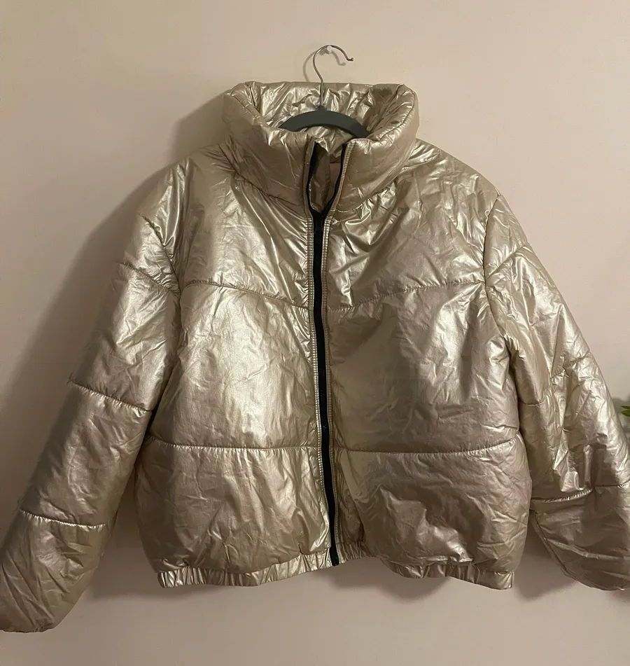 Oversized Gold Puffer Jacket
