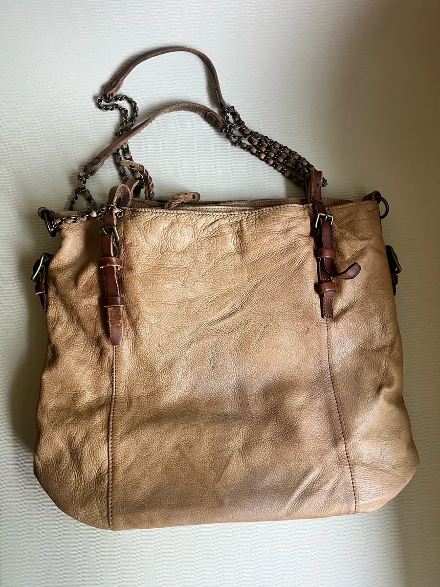 Liebeskind Berlin Two-Tone Suede & Leather Bucket Bag – Chain Strap