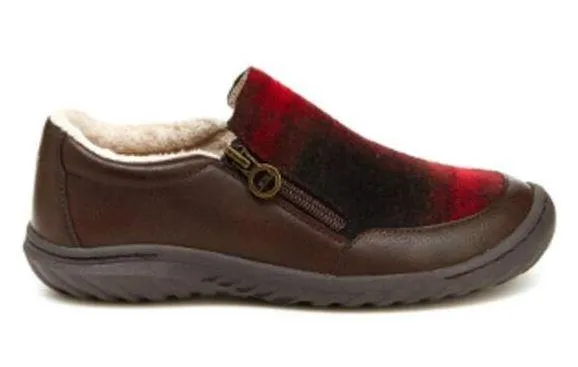 JBU by Jambu Crimson Memory Foam Red Buffalo Plaid Slip on Shoes Size 7.5M