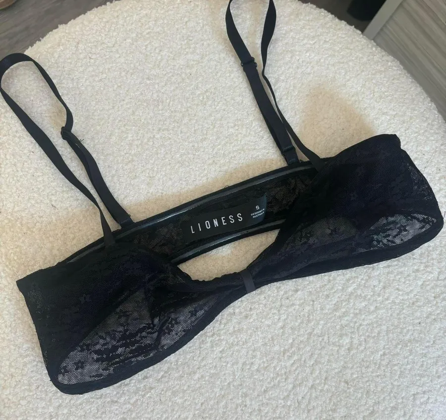 Lioness Black Lace Bow Bralette Top
