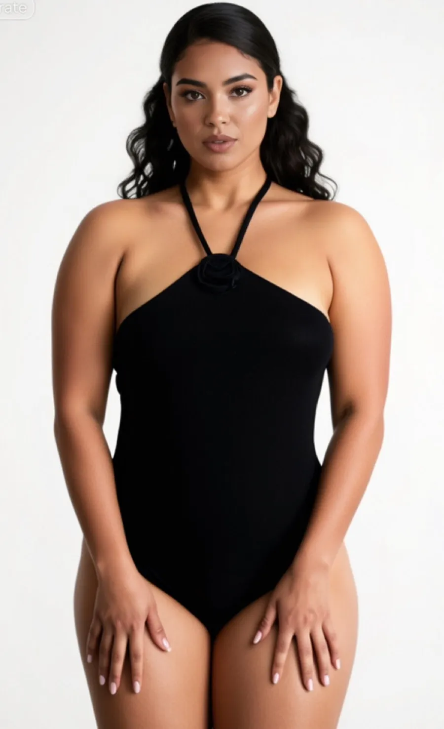 Wild Fable women's Bodysuit Seamless ribbed high triangle neck Black Sz XXL