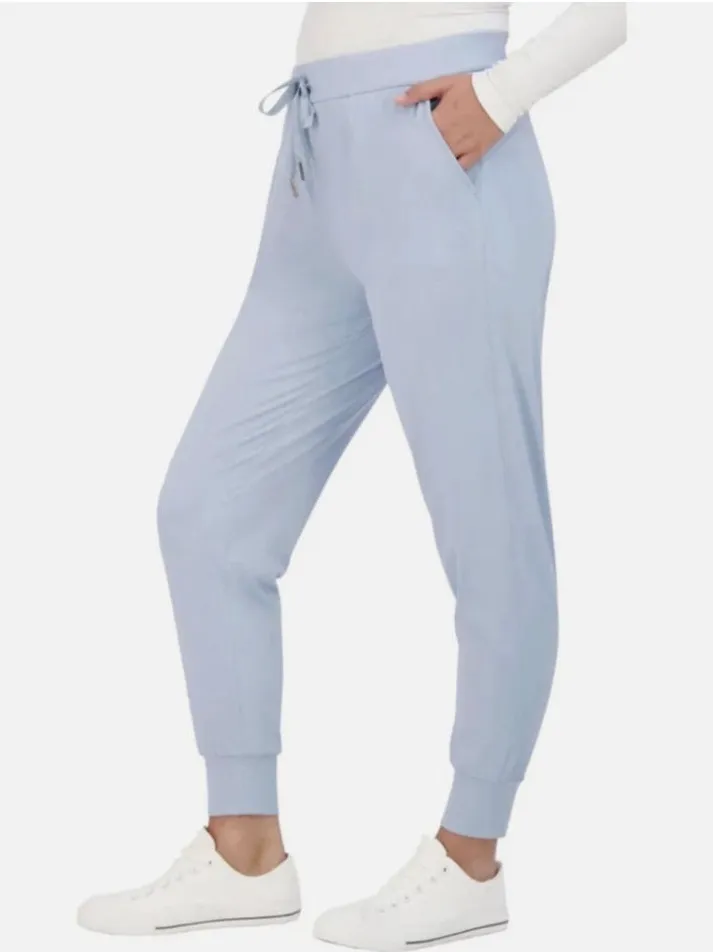 Sage Collective Womens Dusty Blue High Rise Drawstring Activewear Joggers Size S