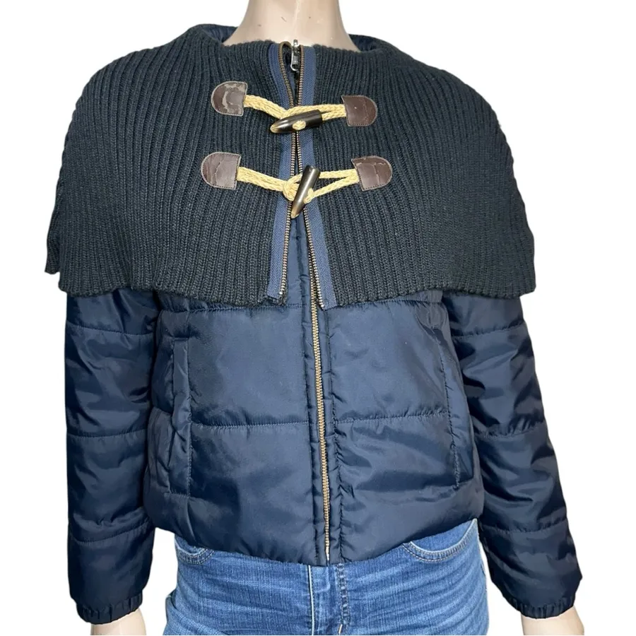 Anthropologie Daughters of the Liberation Women’s Size S Navy Blue Puffer Jacket