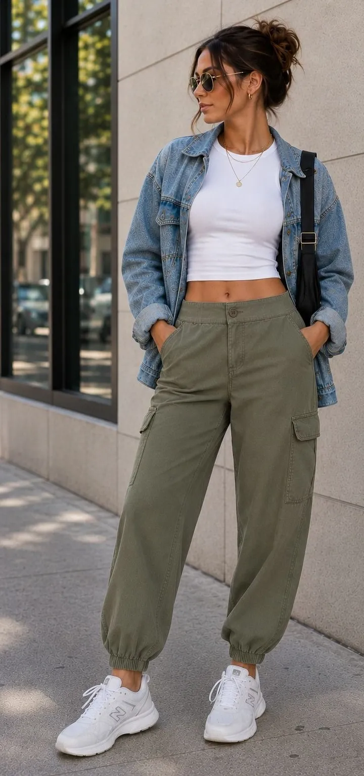 OAT New York Olive Green Lyocell Cargo Jogger Pants Utility Size Small S