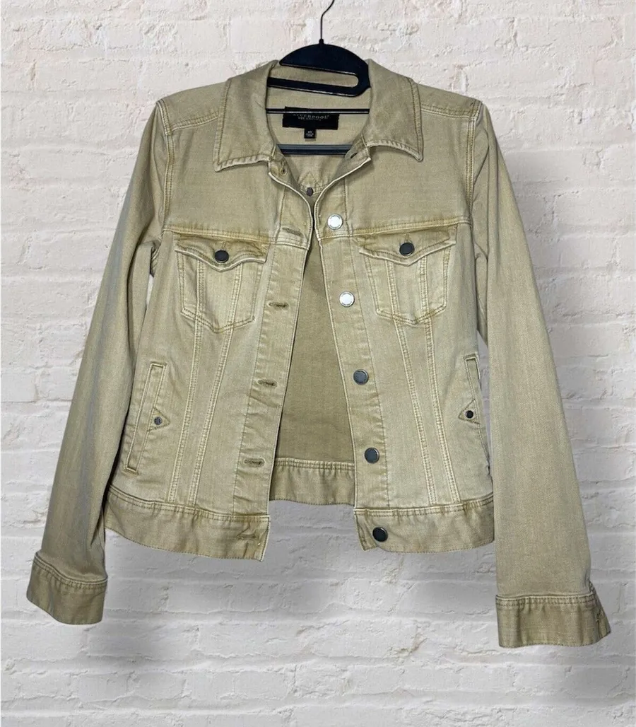 Liverpool LA Denim Trucker Jacket Khaki Minimal Gorpcore Tan Size XS