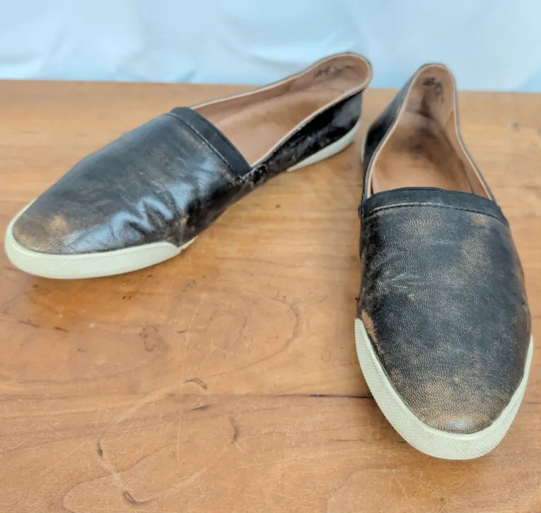 Frye Melanie Pre-Distressed Leather Flats 7.5M