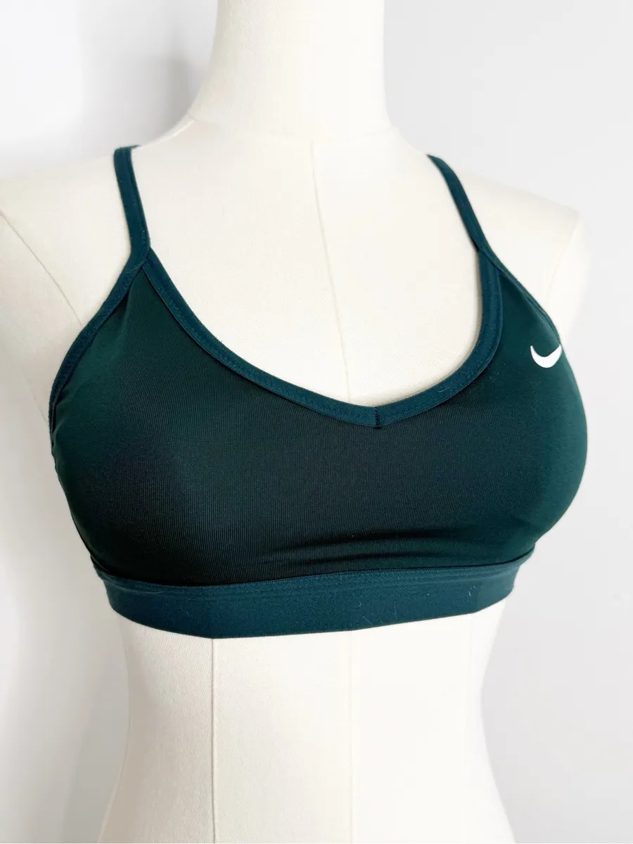 Nike Indy V-Neck Dri-FIT Light Support Padded Sports Bra Green XS