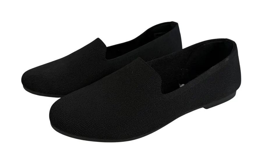 Steve Madden Sabin Black Knit Fabric Slip On Loafers Flats Ballet Womens US 6.5