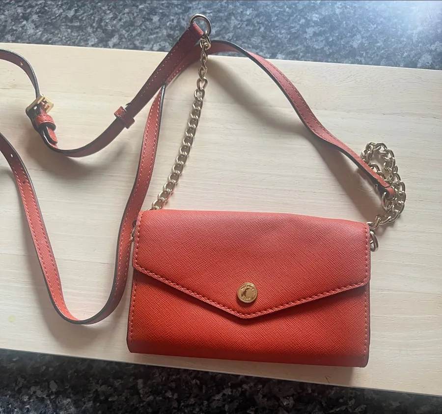 Orange Crossbody with Chain Strap