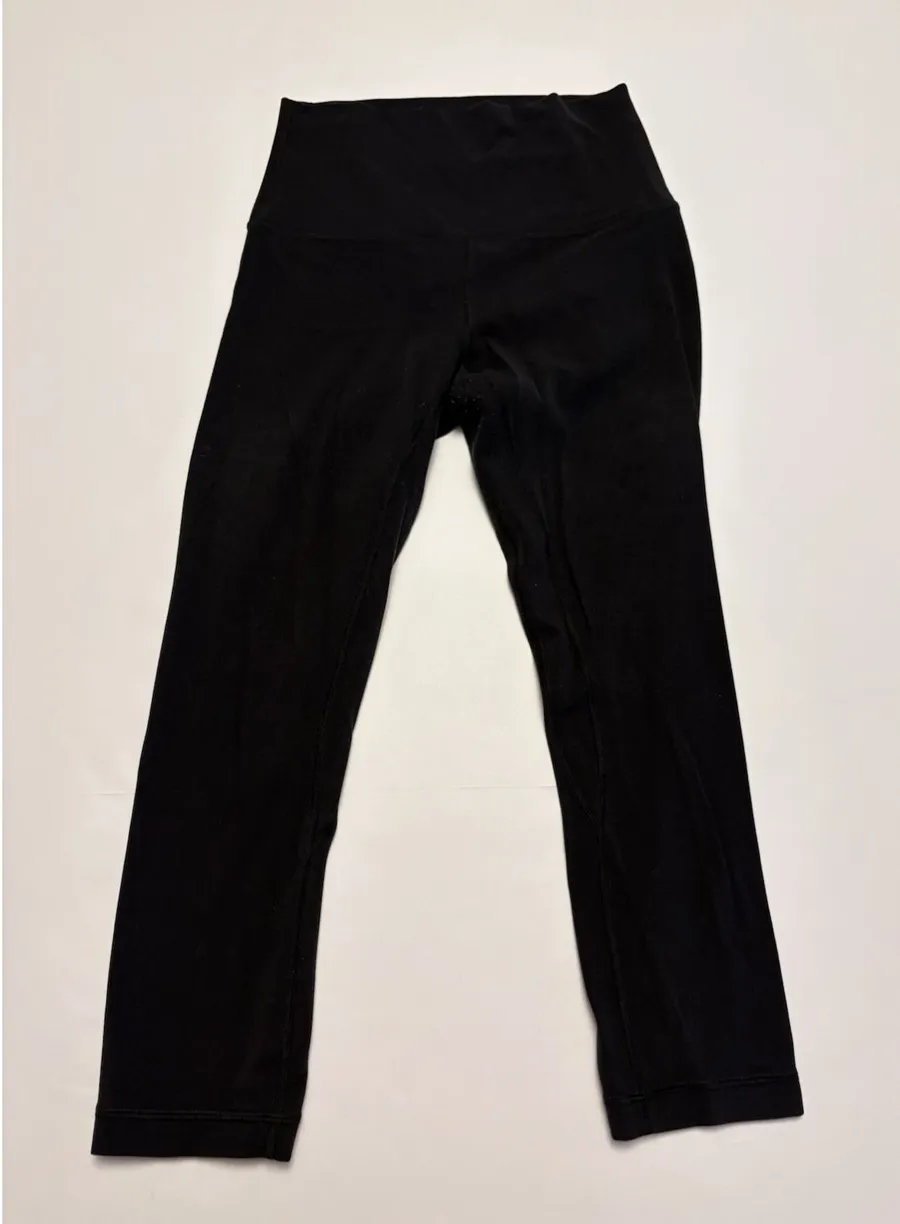Lululemon Women's Black Crop Leggings Estimated Size Small High Waist Yoga