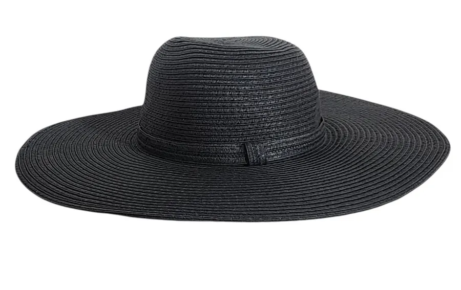 Shade & Shore Black Wide Brim Sun Hat One Size
