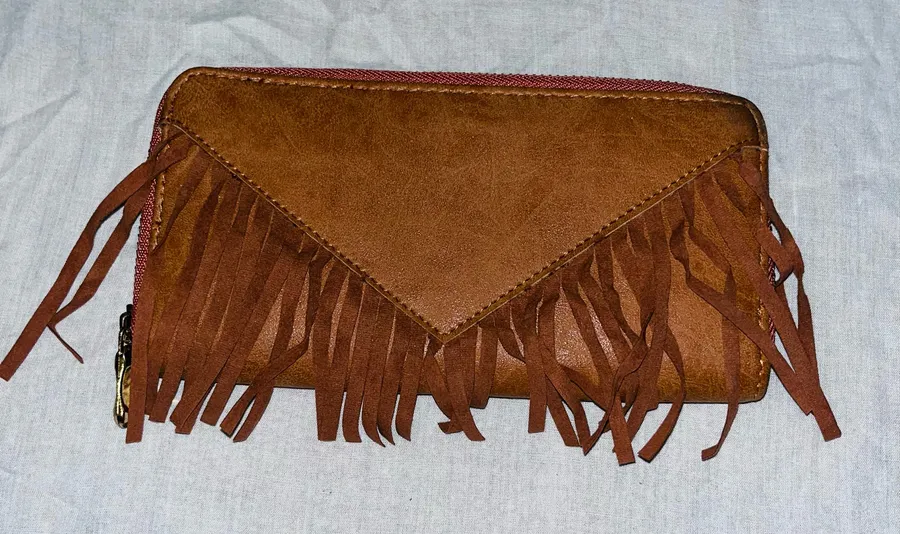 Brown Boho Fringe Wallet